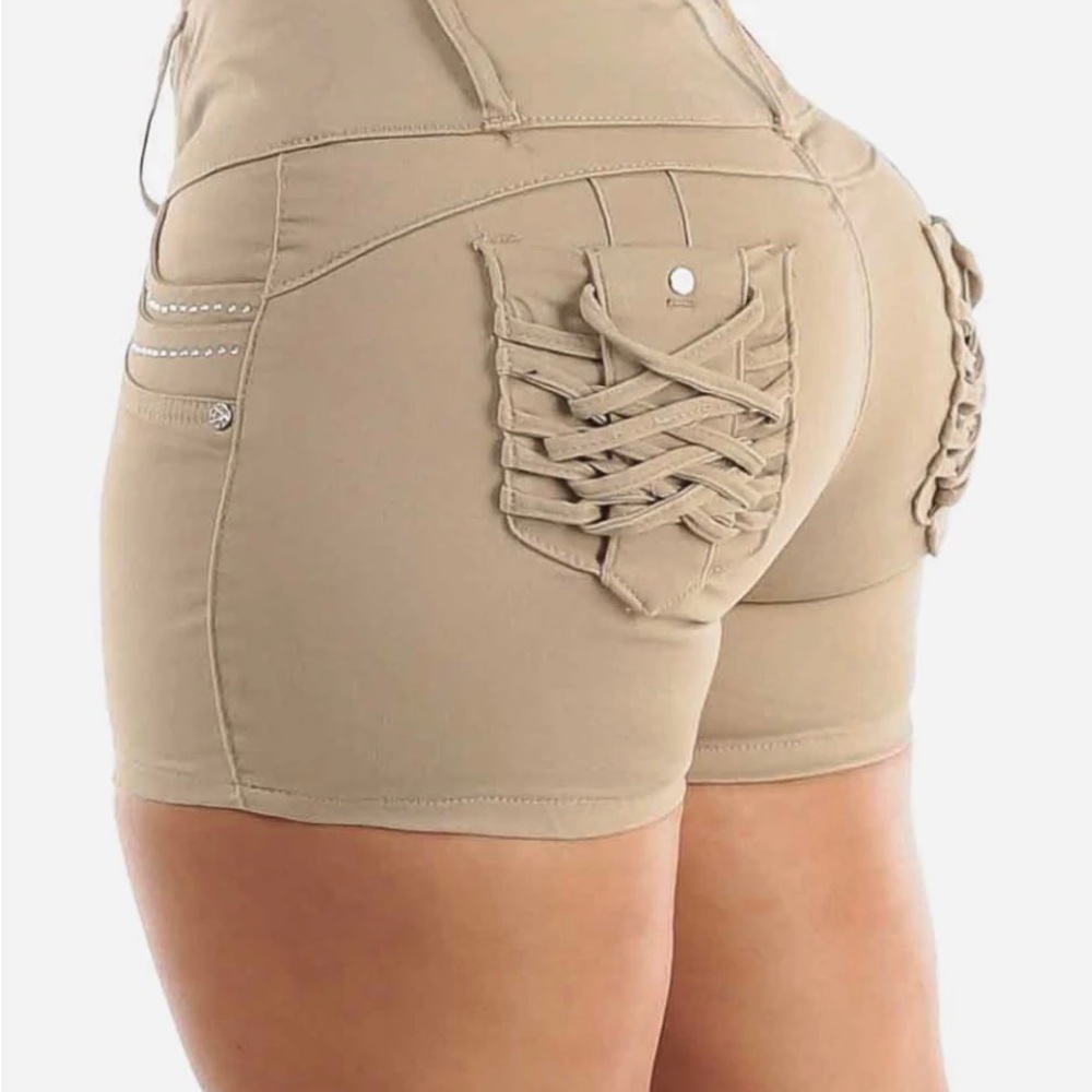 Khaki short  Butt Lift New Size 15 See chart
